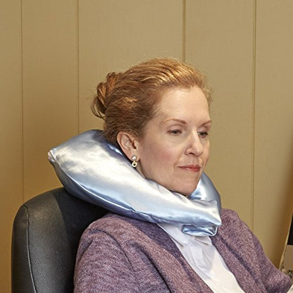 Comfy Pillow with Blue Satin Cover